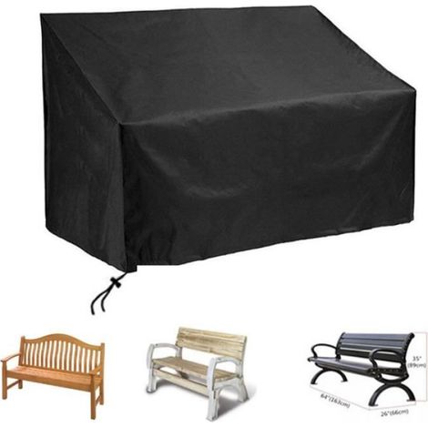 Housse Banc Jardin - Tissu Oxford 210D - Résistant UV et Déchirure - Imperméable - 163 x 66 x 63/89 cm - 1 Pièce (1/4)