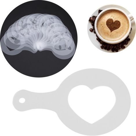 Shaker à chocolat, Shaker au Chocolat, Asixx Shaker au Cacao en Acier Inoxydable, 1 Shaker ou 16pcs Café Pochoirs(1 shaker au café). (1/5)