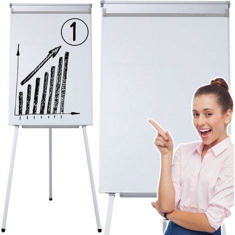Tableau blanc magnétique multifonctionnel sur trépied 70 x 100 cm (1/4)