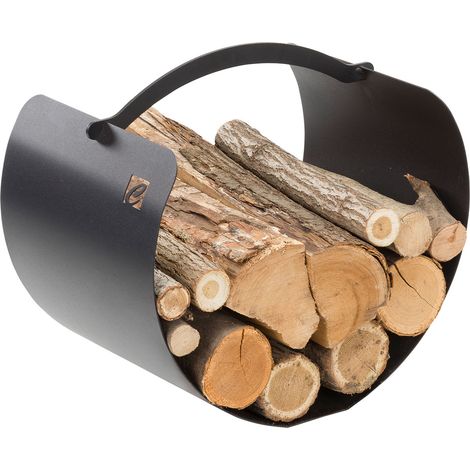 Cestino Portalegna 40,5x29,5x38 cm Crea Cestino in Acciaio Verniciato Nero