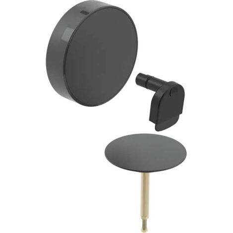 Geberit - Kit de montaje de conjunto de bañera, con control giratorio y suministro d52, negro mate 150.481.14.1 (1/2)