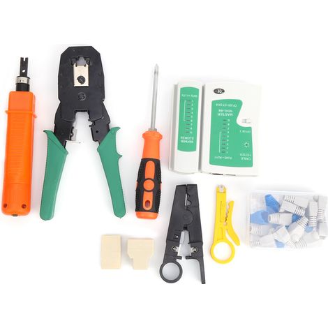 Kit de Câblage Réseau Portable avec Testeur de Câble YG‑P310 9V CC Professionnel