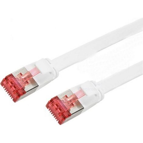 Cable RJ45 cat.6 blinde U-FTP 15m plat blanc