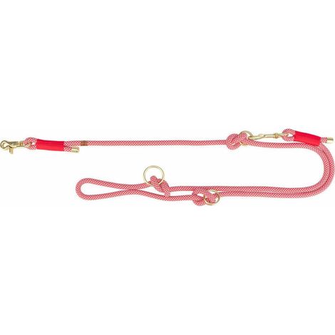 Trixie Soft Rope Leine verstellbar Rot und Creme 2m