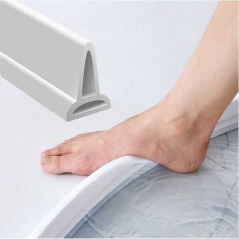 Seuil de douche / Barrière d'étanchéité – Joint d'étanchéité – Bande de rétention d'eau – Bande de douche auto-adhésive – 2 m (1/4)