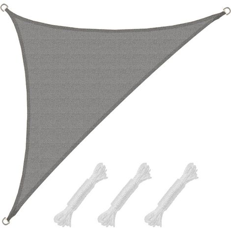 Toldo UV HDPE 3x3x4,25 Vela de Protección Solar Triangular Techo Balcón Gris