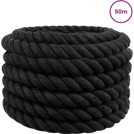 Corda Fune di Cotone 50 m 30 Nero 100% Cotone (1/5)