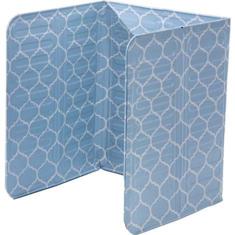 Pare-éclaboussures d'huile pliable en aluminium résistant à la chaleur, bleu, pour poêle à frire. (1/5)