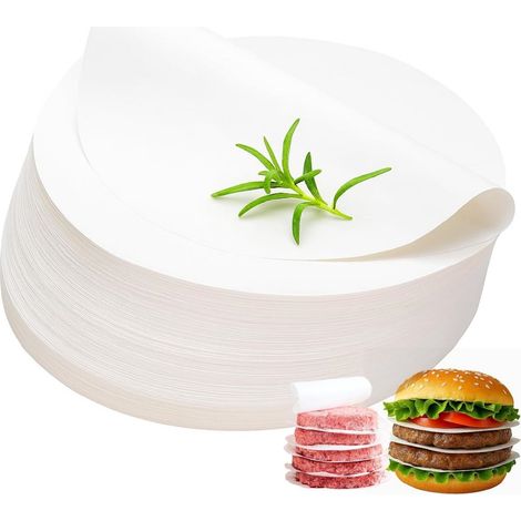 Papel Redondo - 11 Cm Diámetro - Parche Alimentario - Para Prensa Hamburguesas y Máquinas Steaks - Horno Grill - 1000 Hojas (1/5)