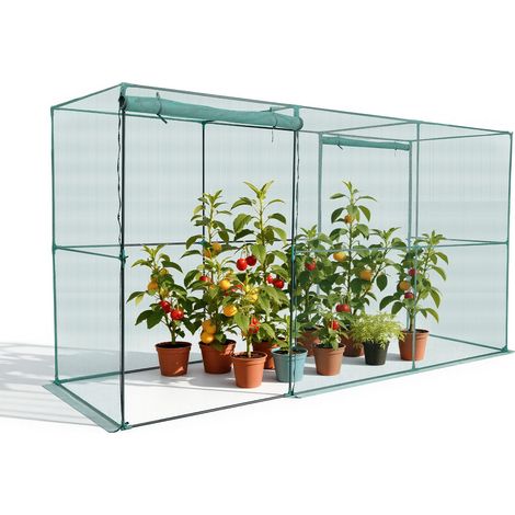 Cage à Culture Jardin 3,56x1,2x1,94 m Cage à Plantes avec Porte Zippée pour Tomates, Filet Anti Oiseaux Résistante au Vent Filet de Protection de Plantes Couverture de Potager Surélevé Extérieur (1/5)