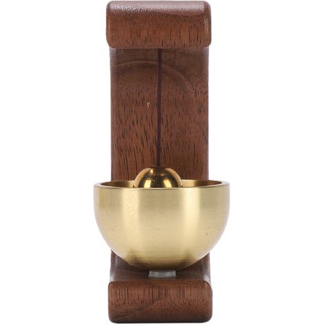 Lot de 4 sonnettes magnétiques de commerçant, carillon éolien vintage en bois, pour porche, jardin ou réfrigérateur, forme en C (1/5)