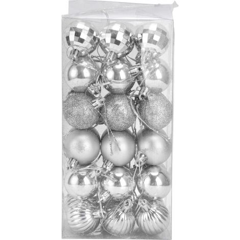 Set mit 36 unzerbrechlichen Weihnachtskugeln zum Aufhängen am Weihnachtsbaum, ideal für Feste und Partys (1/4)