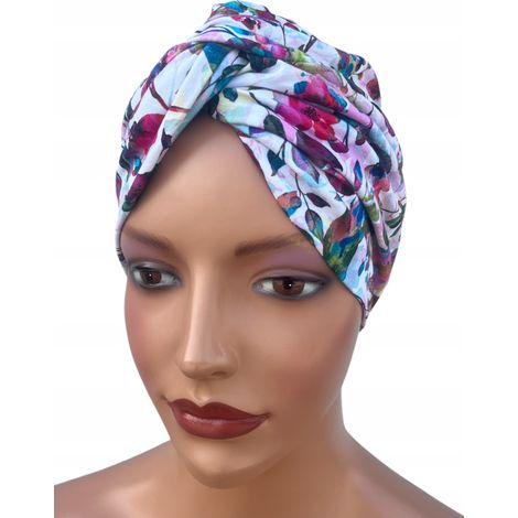 Turbante femenino de moda para la cabeza, modelo Flora 467, ideal también para después de la quimioterapia. (1/5)