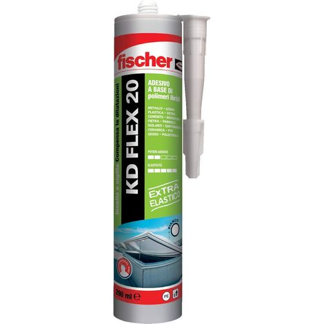 Fischer KD FLEX 20 Bianco, Sigillante adesivo per sigillatura e incollaggio di giunzioni soggette a dilatazioni, 290 ml, 541567 (1/4)
