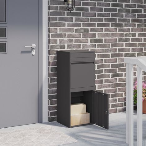 Paketdrop-Box mit Speicher Schwarz 41 x 38 x 103 cm Stahl (1/5)