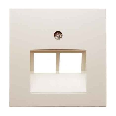 HAGER  PLAQUE CENTRALE POUR PRISE DOUBLE S1 GLOSS BLANC