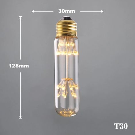 Lampes de croissance pour plantes (3W 2200K,E27 220V) Lampe LED Edison vintage ciel étoilé, forme de cœur, ampoules LED rétro effet feu d'artifice, non dimmables, décoration de Noël pour la maison ou (1/5)