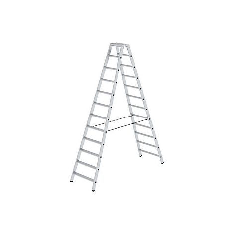 Escalera tipo tijera de peldaños planos  ascenso por ambos lados