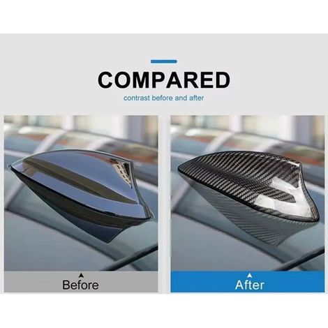 1. Color: Textured carbon fiber look Material: Real carbon fiber Antenna cover for vehicle modifications, decorative shark fin cover. (1/5)