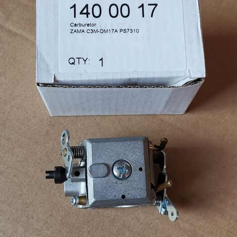 Le carburateur ZAMA C3M-DM17A PS7310, un carburateur à membrane, convient aux tronçonneuses Huswarovski PS7310, assurant un mélange précis et une efficacité énergétique optimale. (1/5)