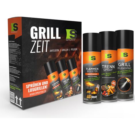 Spraytive Grillzeit BBQ Geschenkset – Grillanzünder Spray, Trennspray & Grillpflegespray – Grillzubehör Set – Grill Geschenk für Männer, Vatertag & Geburtstag (1/5)