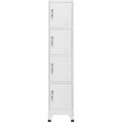 Armoire à casier Vestiaire Rangement avec 4 compartiments 38x45x180 cm -55330 (1/5)