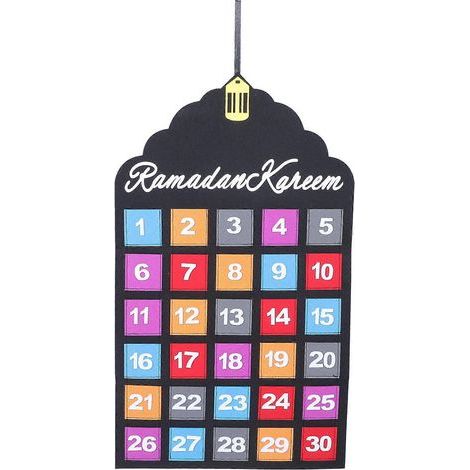 Ramadan-Adventskalender, Eid-Kalender, Countdown-Kalender, Ramadan-Weihnachtsschmuck – 81 x 41,5 cm (1/4)