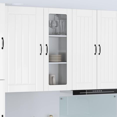 vidaXL Cabinet en verre mural LUCCA Blanc brillant 40 x 31 x 100 cm (1/5)