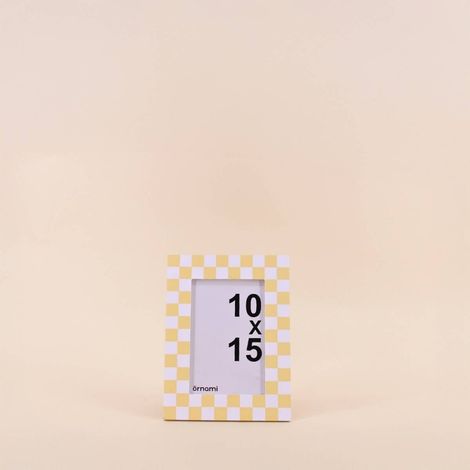 Cadre photo 10x15cm imprimé vichy jaune (1/5)
