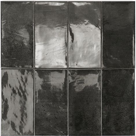 Carrelage Mur Mainzu Black Brillante 10x20 cm