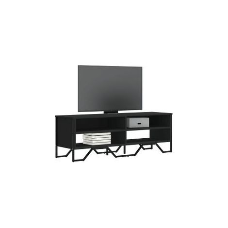 Meuble TV noir 122x34x41 bois d'ingénierie (1/5)