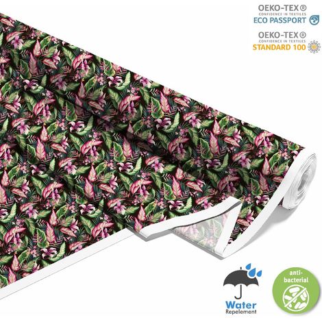 TISSUS DÉCORATIFS D'EXTÉRIEUR OXFORD - motif fleurs tropicales 2 I DX297 (1/5)