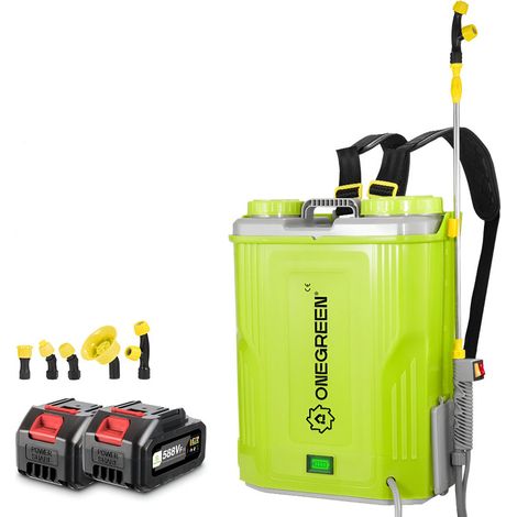 Pulverizador eléctrico de 20 litros, pulverizador a presión de 80 psi - Pulverizador para techos con lanza telescópica, 5 boquillas y dos baterías