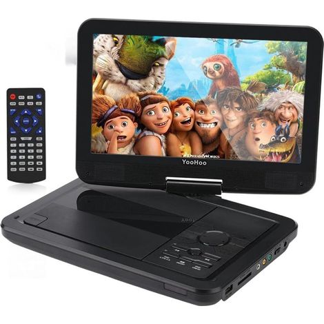Lecteur DVD Portable 12,5" avec écran pivotant HD Rotatif de 10,1" avec Batterie Rechargeable, Prend en Charge Toutes Les régions, Plusieurs régions, Les lecteurs DVD de Voiture pour Enfants (1/5)