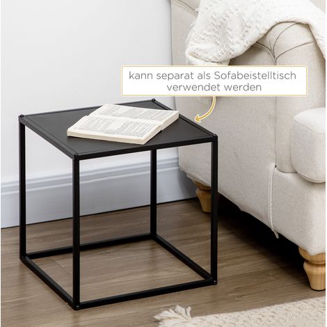 MEUBLIV 2er-Set Beistelltische 40x40x40 cm schwarz – Stahlgestell (1/5)