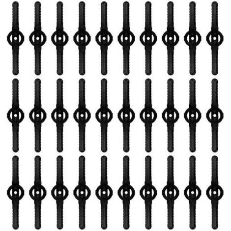 30 Stück Ersatzklingen aus Kunststoff, Trimmerklingen, Rasenmäherklingen, Rasenmäherzubehör, Ersatzklingen für Akku-Trimmer - (schwarz) (1/5)
