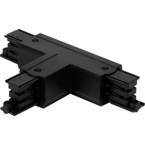 Verbinder T für 3-Phasen-Stromschiene LUMICANTO links Schwarz mit Einspeisemöglichkeit PRIME (1/3)