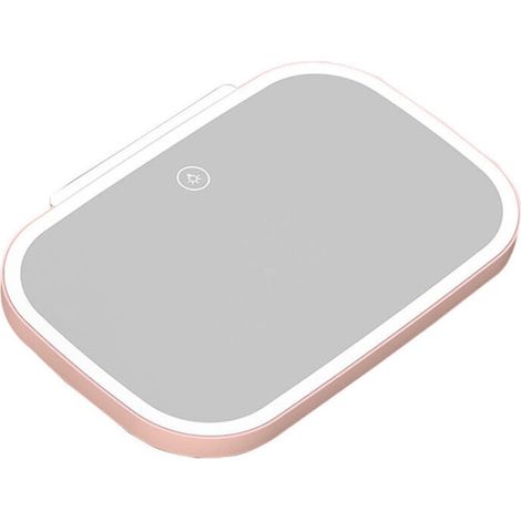 YMYNY Miroir de pare-soleil de voiture universel Dimmable LED Miroir de maquillage de voiture Lumière LED Rétroviseur intérieur automobile avec lumière LED, Rose pratique