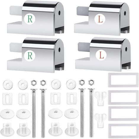 Lot de 2 Charnières de Siège de Toilette, Charnières De Siège De Toilette À Fermeture Douce, Abattant WC Fixations Charnières, Universel, Pour Installer et Fixer Les Sièges (1/5)