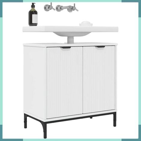 883418 Meuble de Lavabo de Salle de Bain avec stockage Blanc brillant (1/5)