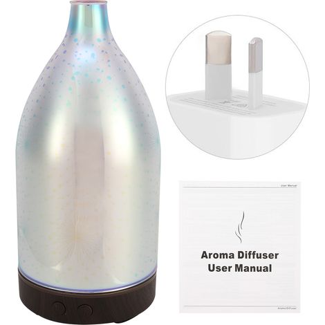 Diffuseur d'huiles essentielles ultrasonique 100ml, humidificateur d'ambiance avec veilleuse LED, prise AU. (1/5)