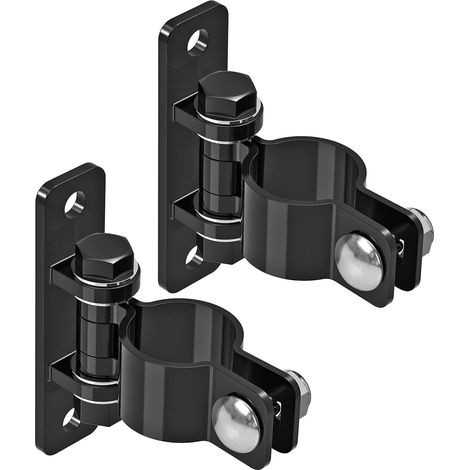 Lot de 2 charnières de portail en acier au carbone robuste avec finition galvanisée, boulons amovibles pour montage mural, convient aux tuyaux/poteaux de 4,5 cm de diamètre extérieur pour ferme (1/5)