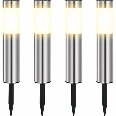 Lampe Solaire Extérieure Jardin LED, IP65, Pour Patio, Chemins, Cour, Blanc Chaud (4 Pièces)