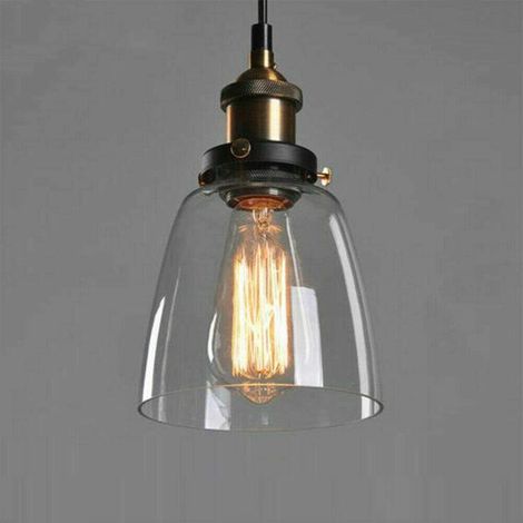 Abat-jour en verre, lampe suspendue en verre Vintage lampe suspendue décor industriel Lampe suspendue en verre pour Loft Café Bar Restaurant Salon