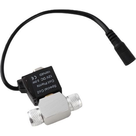 Électrovanne pour système CO2 d'aquarium, régulateur de tension 12 V CC, compatible avec tubes 4 x 6 mm ou compteur de bulles, double tête, version silencieuse basse température (1/5)