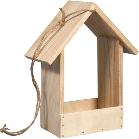 Mangeoire à oiseaux en bois 20 x 10 x 25 cm (1/4)