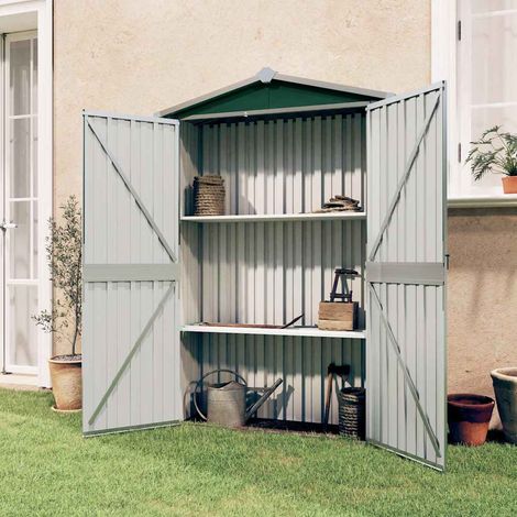 Abri de jardin-Remise Cabane pour outils Vert 116x45x175 cm Acier galvanisé (1/5)