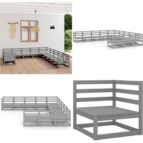 11-tlg. Garten-Lounge-Set Massivholz Kiefer - Garten Lounge Set - Kiefernholzmöbel - Outdoor Möbel - Gartenmöbel - Loungemöbel - Home & Living (1/5)