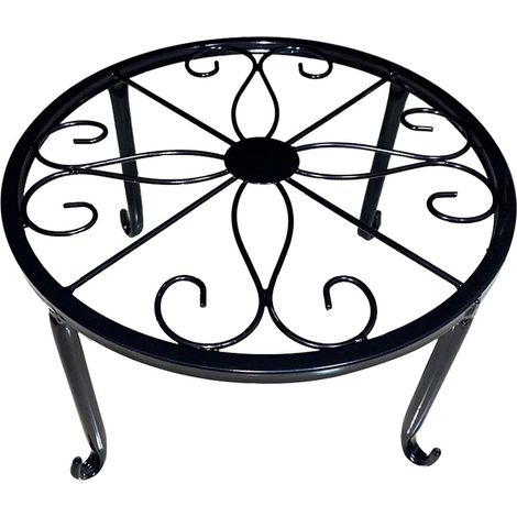 Blumentopfregal, Blumentopfhalter, rostfreier Sukkulentenpflanzenhalter – Retro-Pflanzenständer aus Eisen für den Innen- und Außenbereich (schwarz)