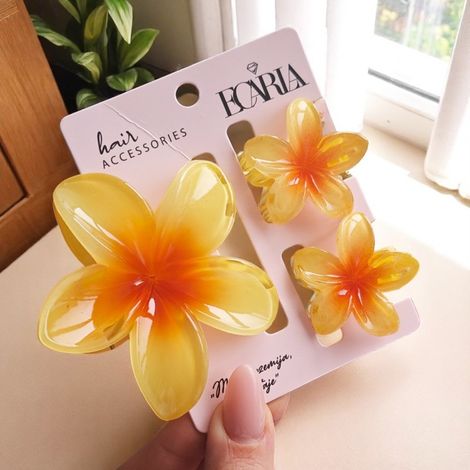 Juego de pinzas para el cabello 3 en 1, flor degradada XL + 2 mini pinzas SP421 (1/2)
